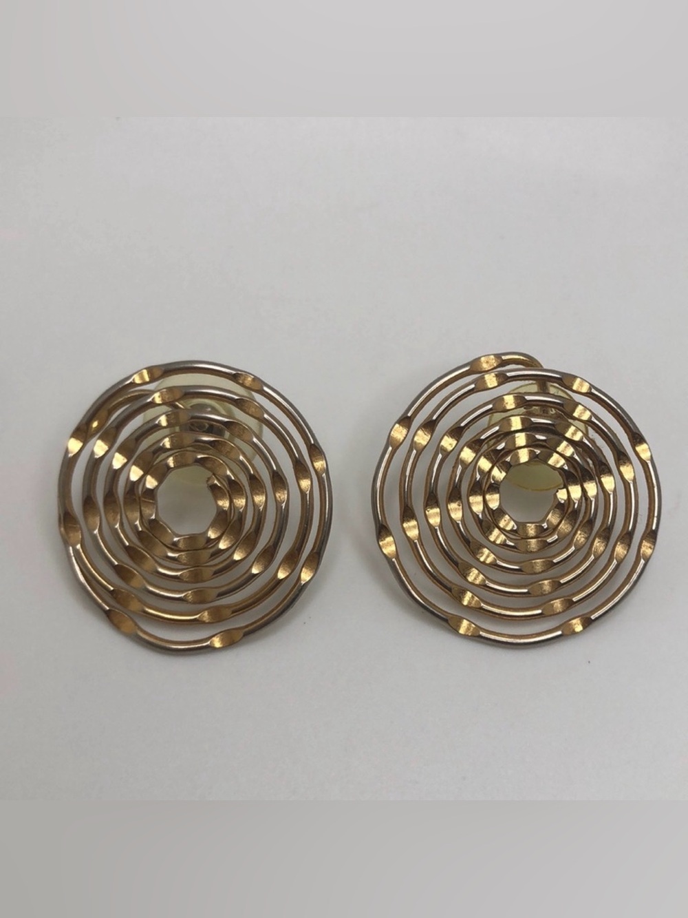 Coiled, spiral push back Earrings. Cobweb